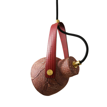 Pera Ceramic Pendant with Rescued Fire-Hose Strap