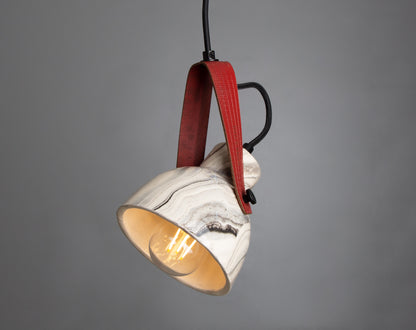 Pera Ceramic Pendant with Rescued Fire-Hose Strap