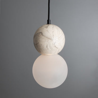 Rosa Marbled Ceramic Glass Globe Pendant Light