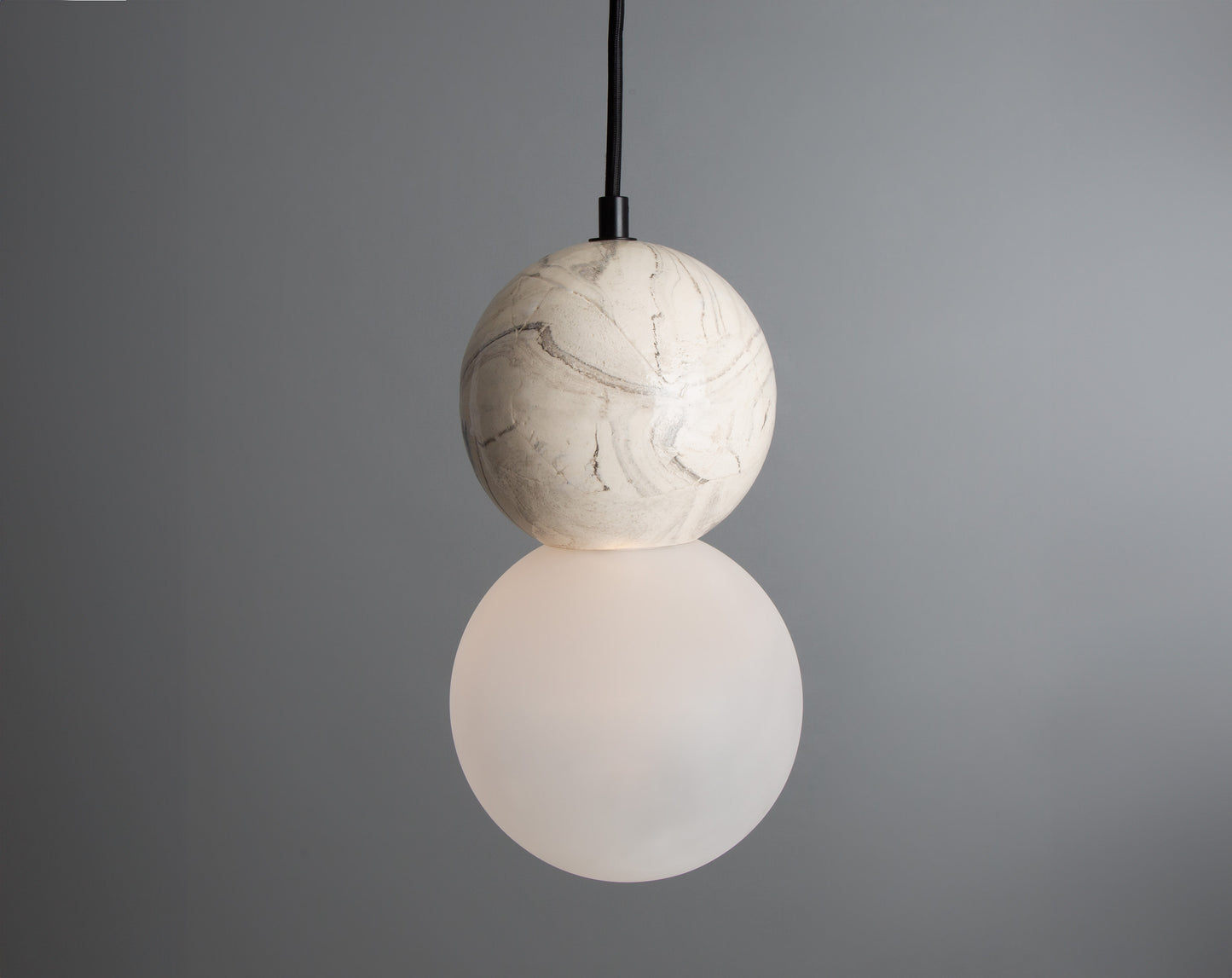 Rosa Marbled Ceramic Glass Globe Pendant Light