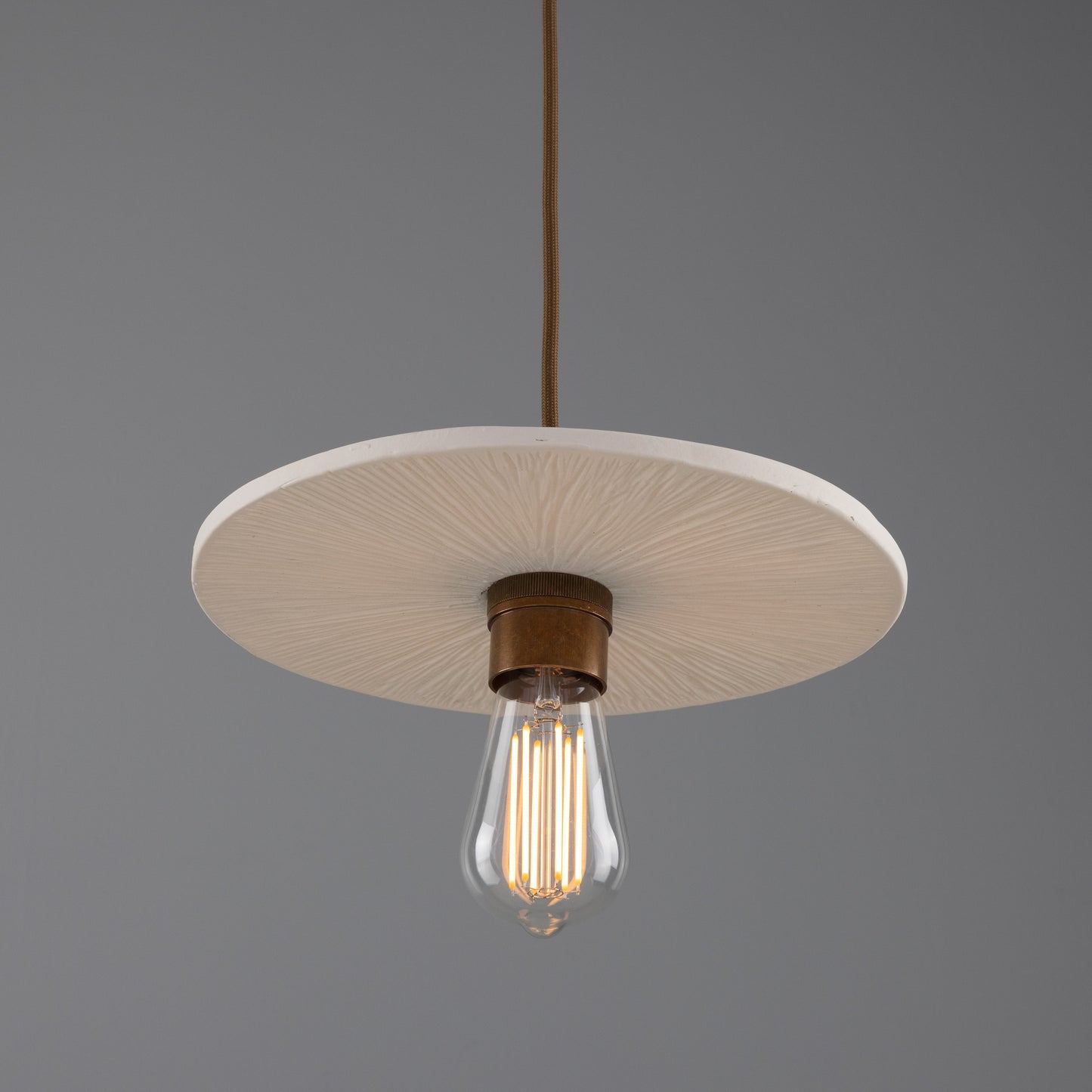 Bog Oak Organic Ceramic Disc Pendant Light