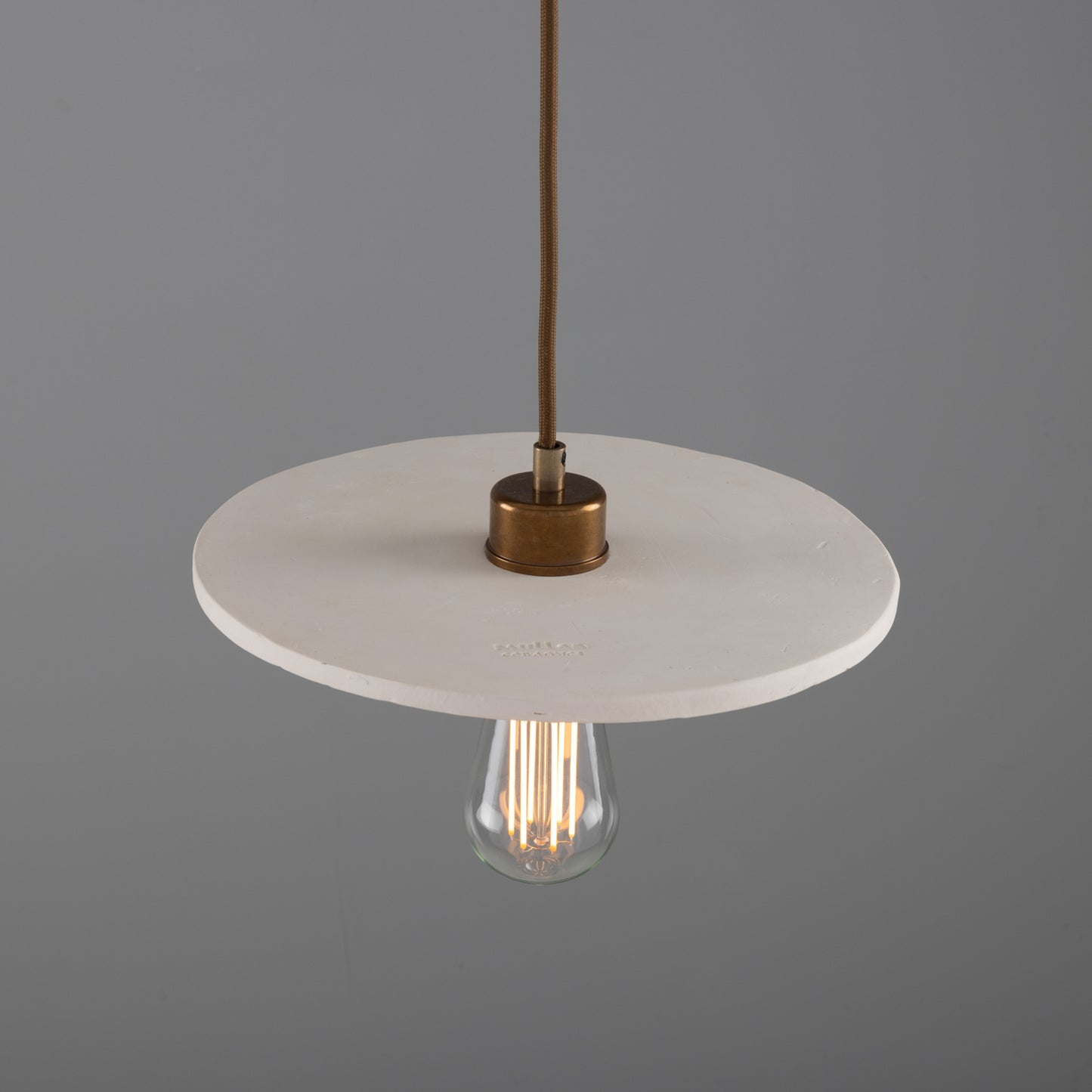 Bog Oak Organic Ceramic Disc Pendant Light