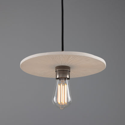 Bog Oak Organic Ceramic Disc Pendant Light