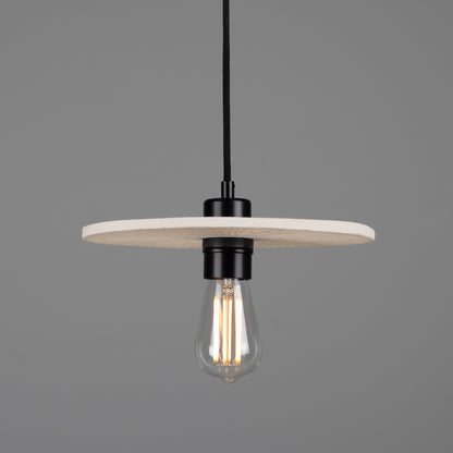 Bog Oak Organic Ceramic Disc Pendant Light