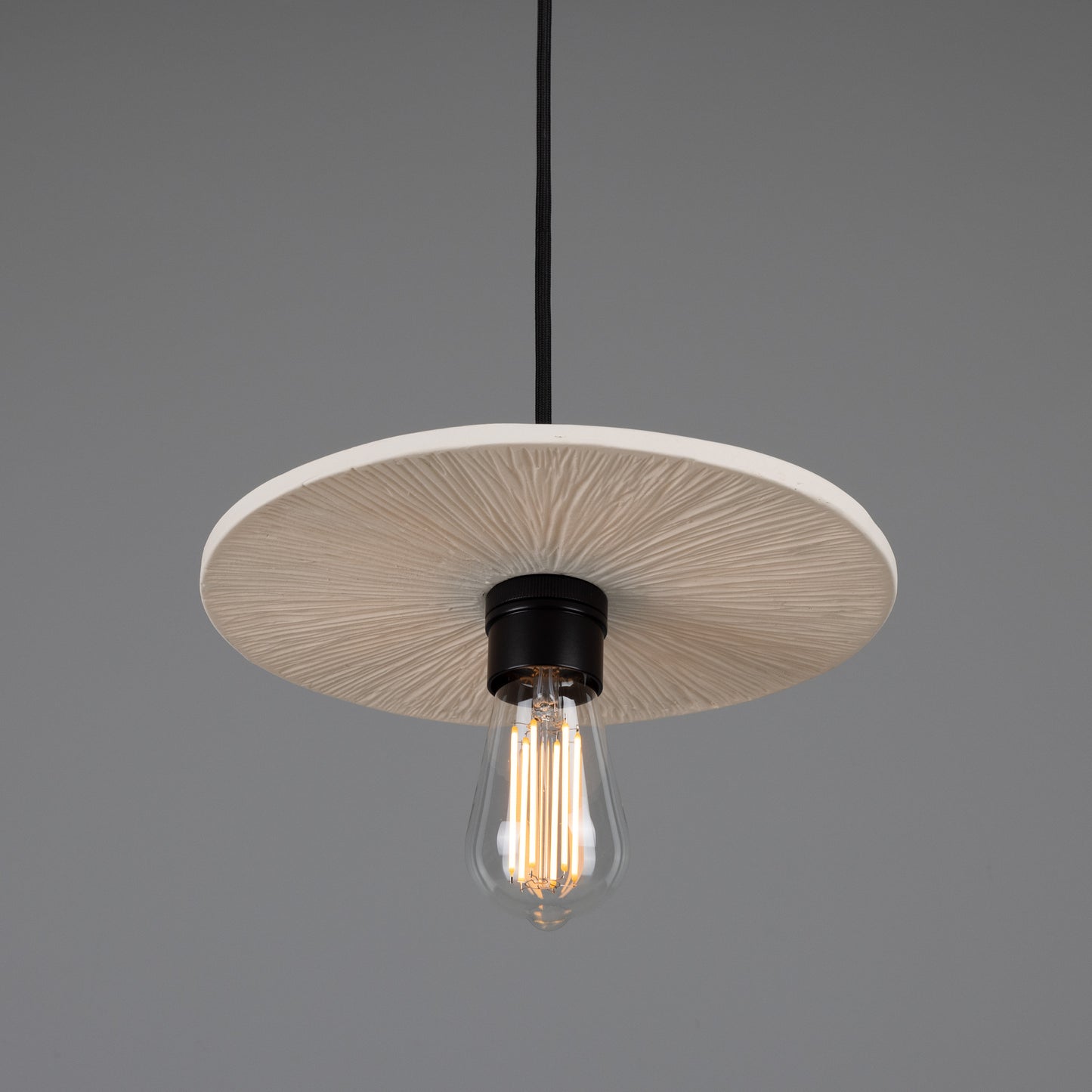 Bog Oak Organic Ceramic Disc Pendant Light