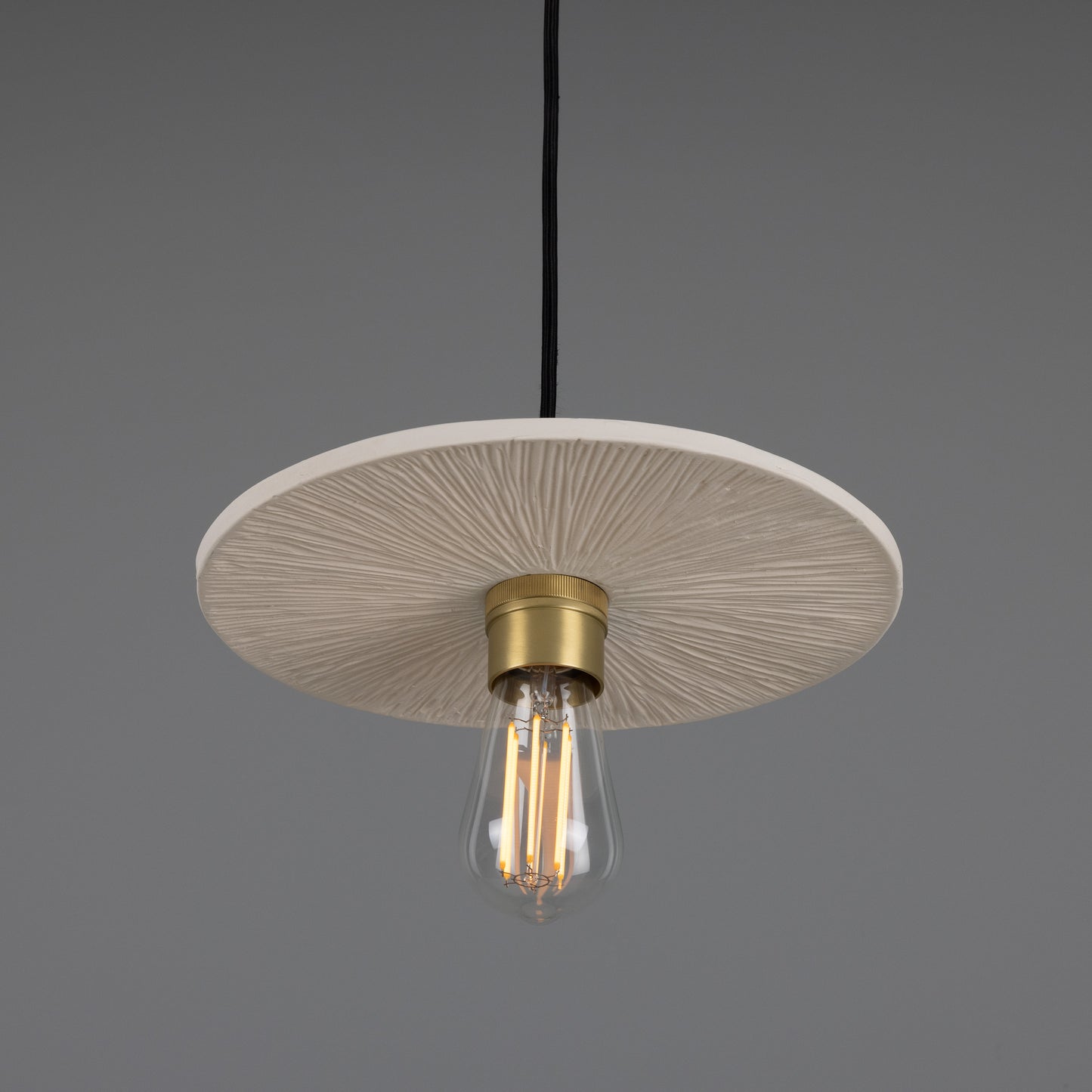 Bog Oak Organic Ceramic Disc Pendant Light