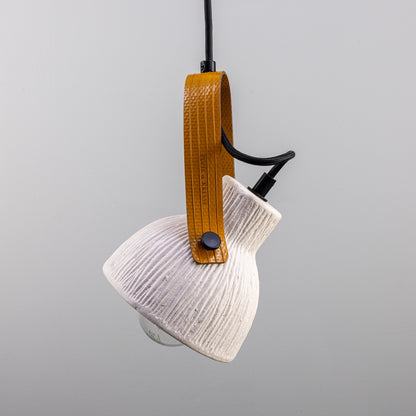 Pera Ceramic Pendant with Rescued Fire-Hose Strap