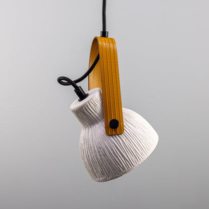 Pera Ceramic Pendant with Rescued Fire-Hose Strap