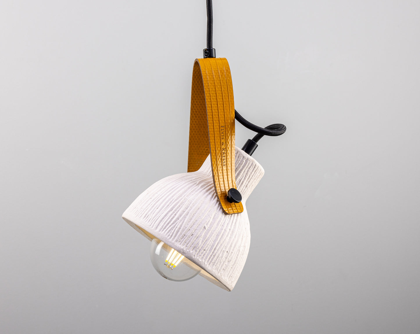 Pera Ceramic Pendant with Rescued Fire-Hose Strap