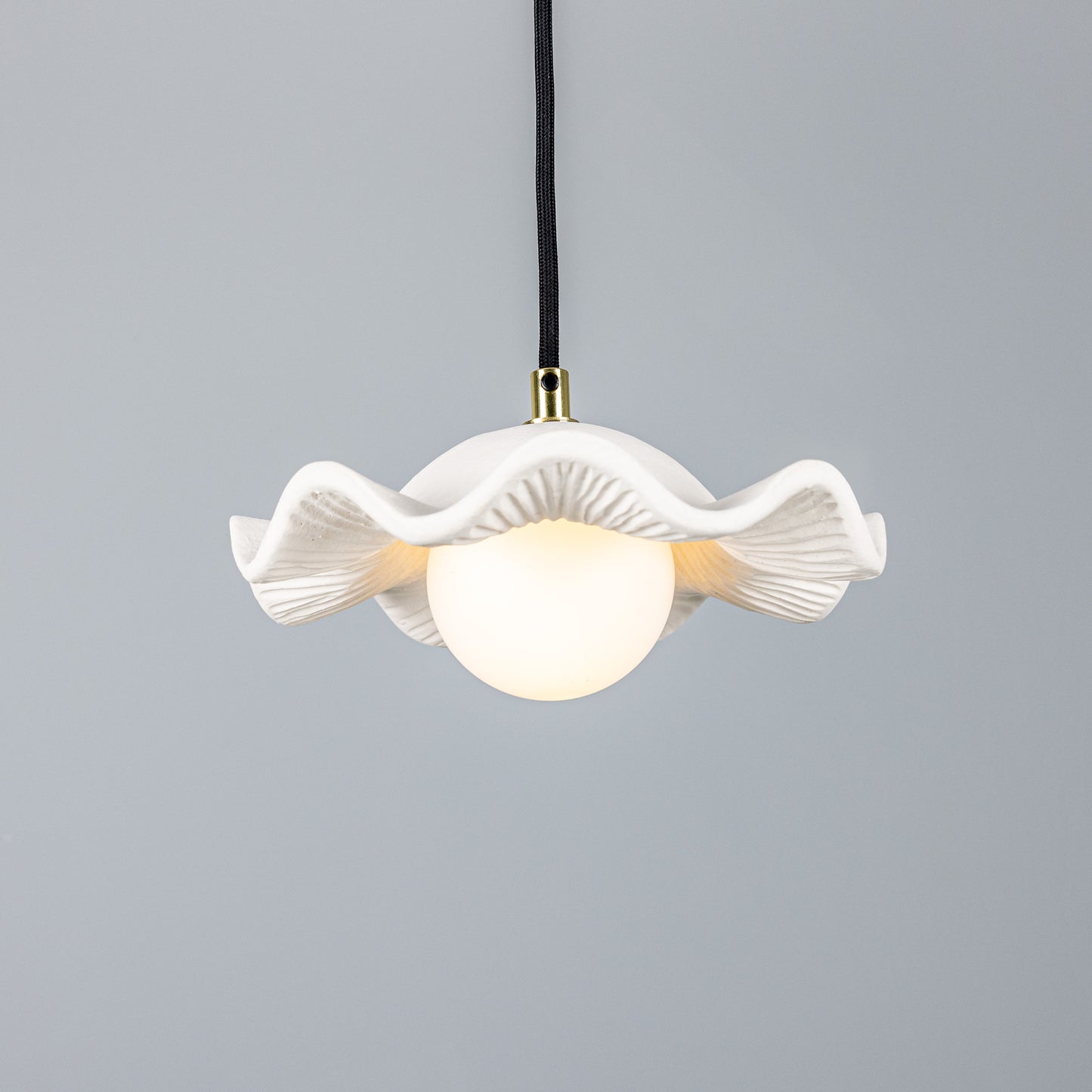 Rivale Pendant Light with Wavy Ceramic Shade