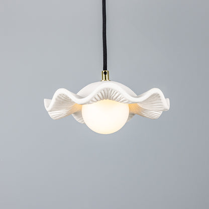 Rivale Pendant Light with Wavy Ceramic Shade