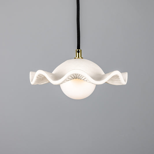 Rivale Pendant Light with Wavy Ceramic Shade