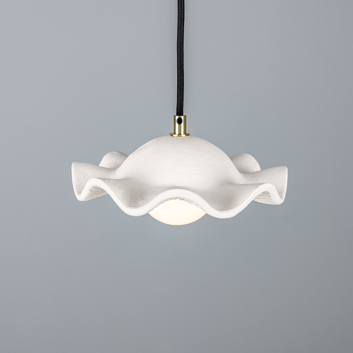 Rivale Pendant Light with Wavy Ceramic Shade