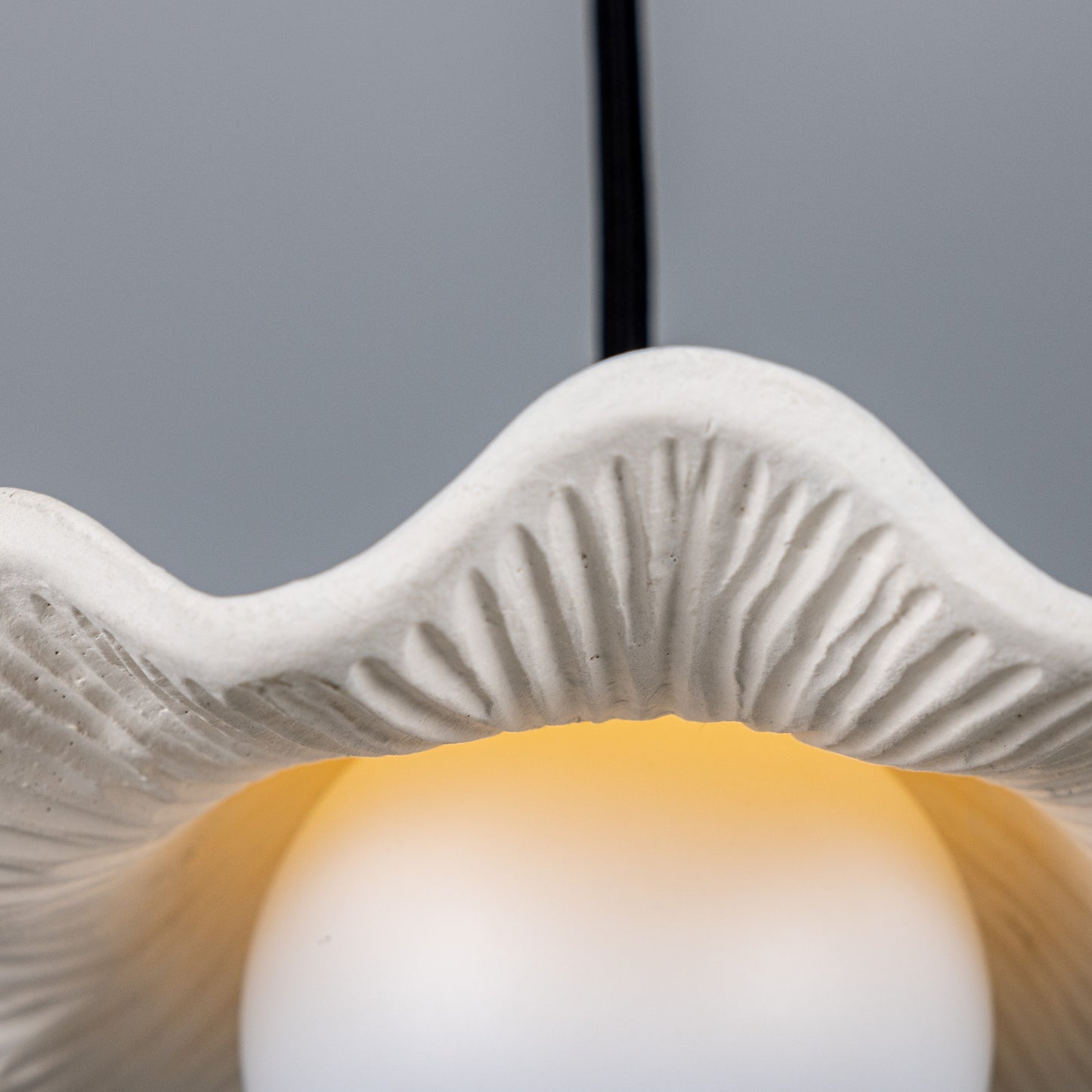 Rivale Pendant Light with Wavy Ceramic Shade