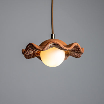 Rivale Pendant Light with Wavy Ceramic Shade