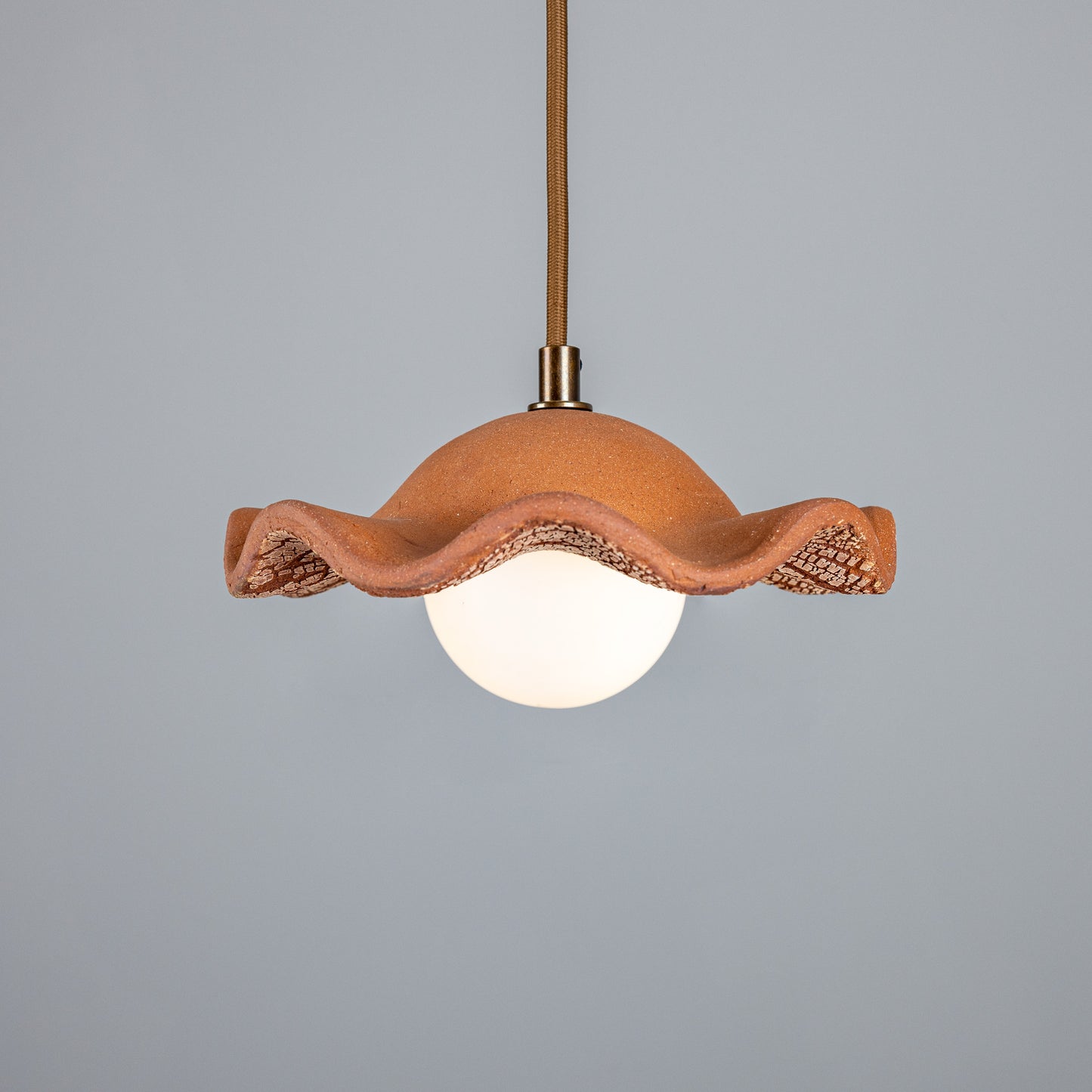 Rivale Pendant Light with Wavy Ceramic Shade