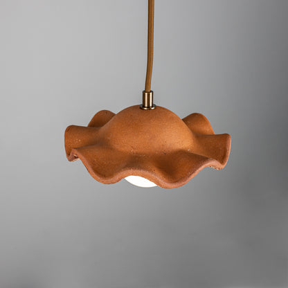 Rivale Pendant Light with Wavy Ceramic Shade