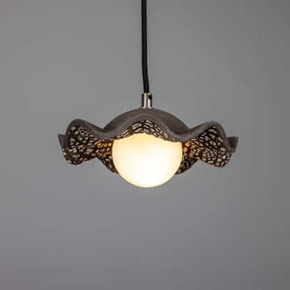 Rivale Pendant Light with Wavy Ceramic Shade