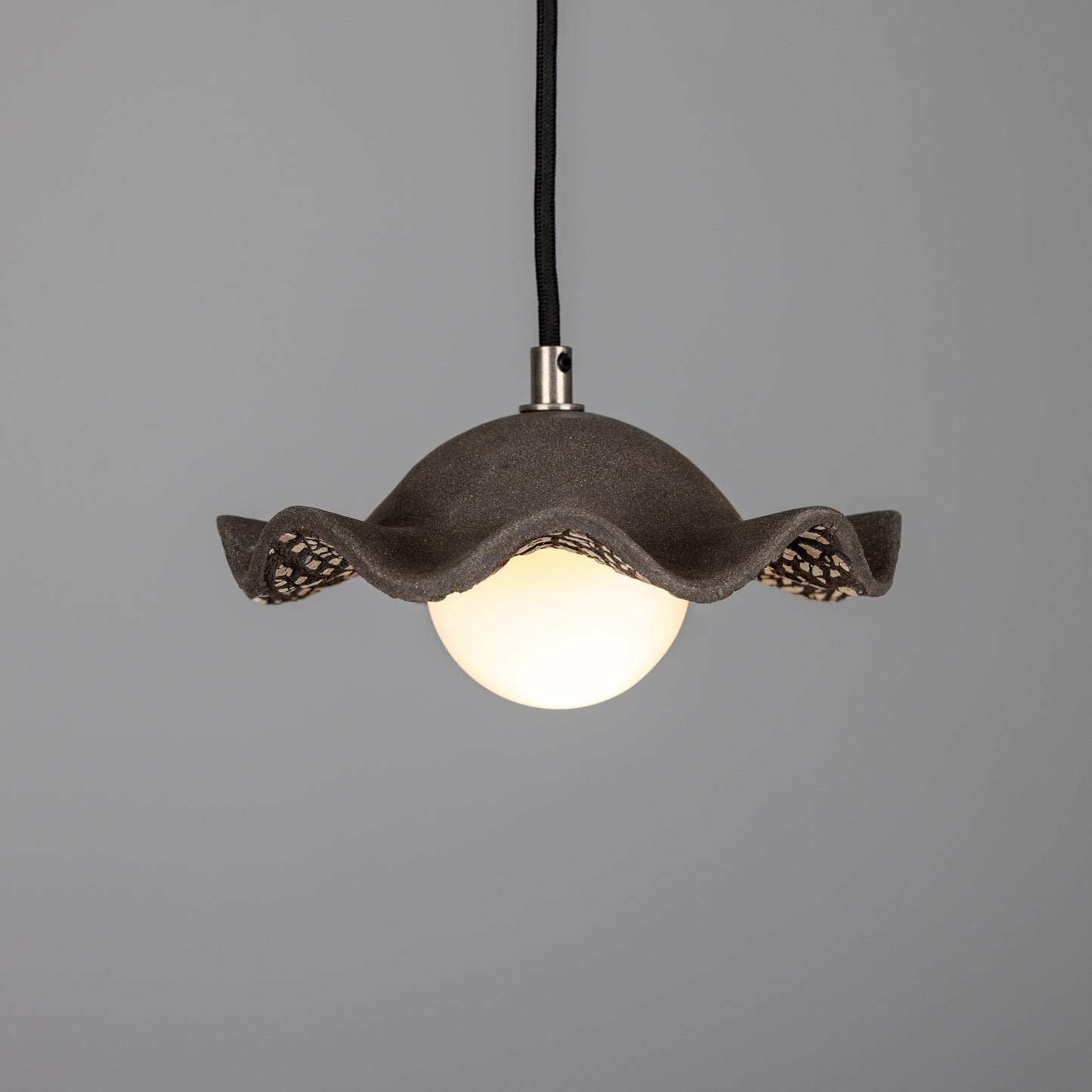 Rivale Pendant Light with Wavy Ceramic Shade