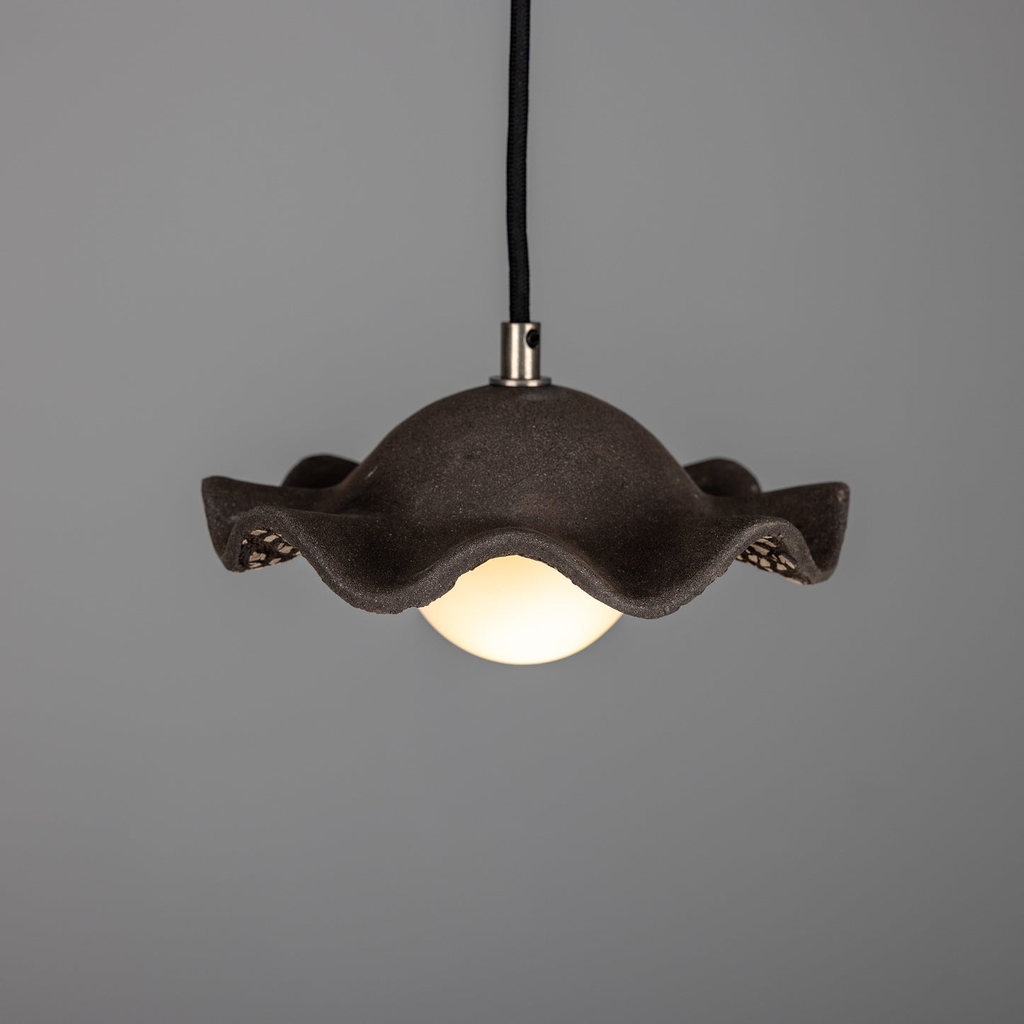 Rivale Pendant Light with Wavy Ceramic Shade