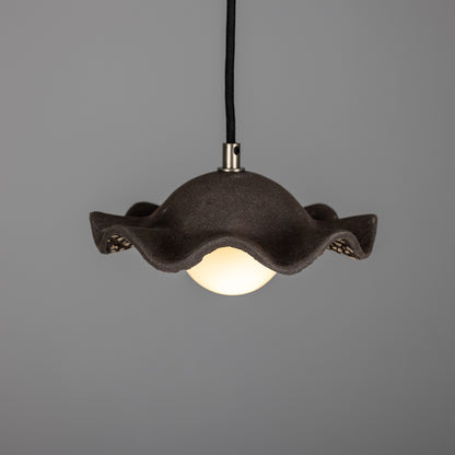 Rivale Pendant Light with Wavy Ceramic Shade