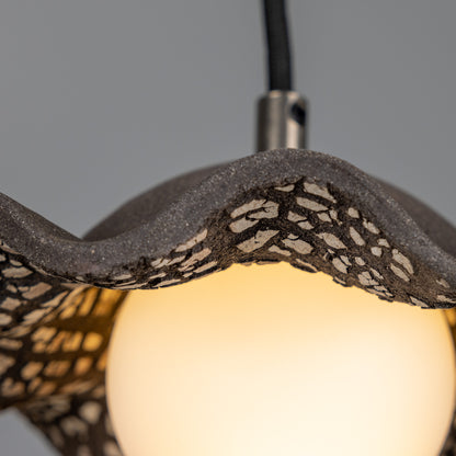 Rivale Pendant Light with Wavy Ceramic Shade