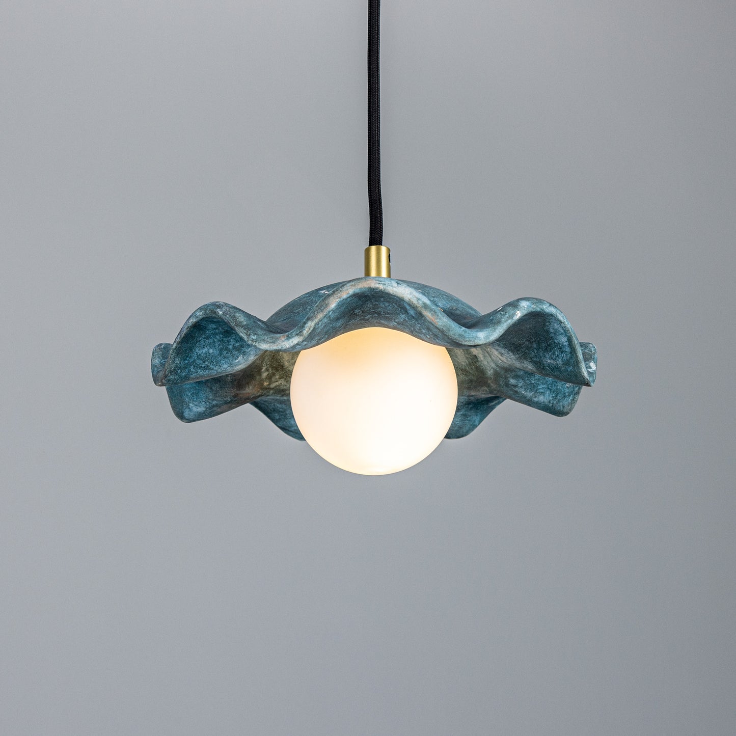 Rivale Pendant Light with Wavy Ceramic Shade