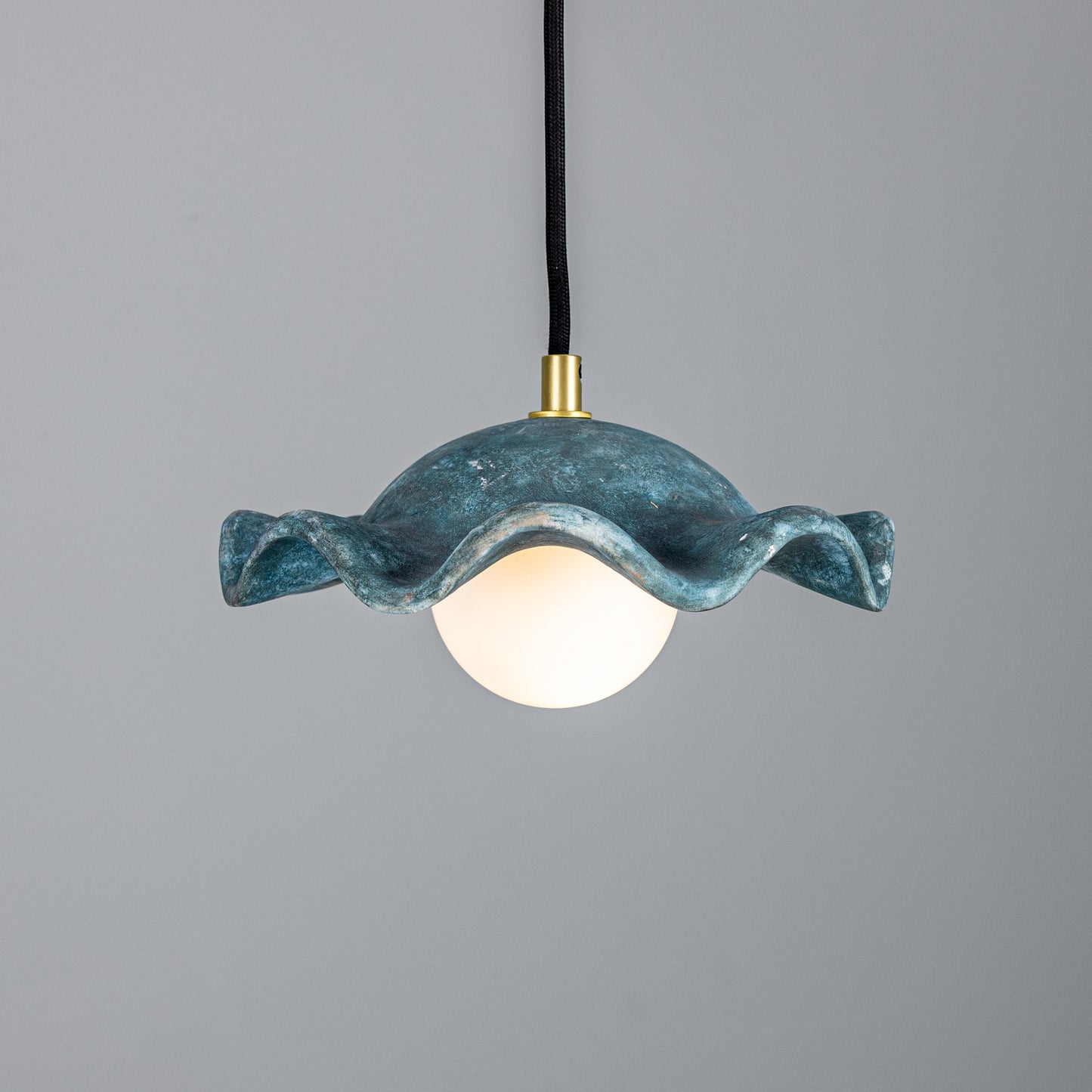 Rivale Pendant Light with Wavy Ceramic Shade