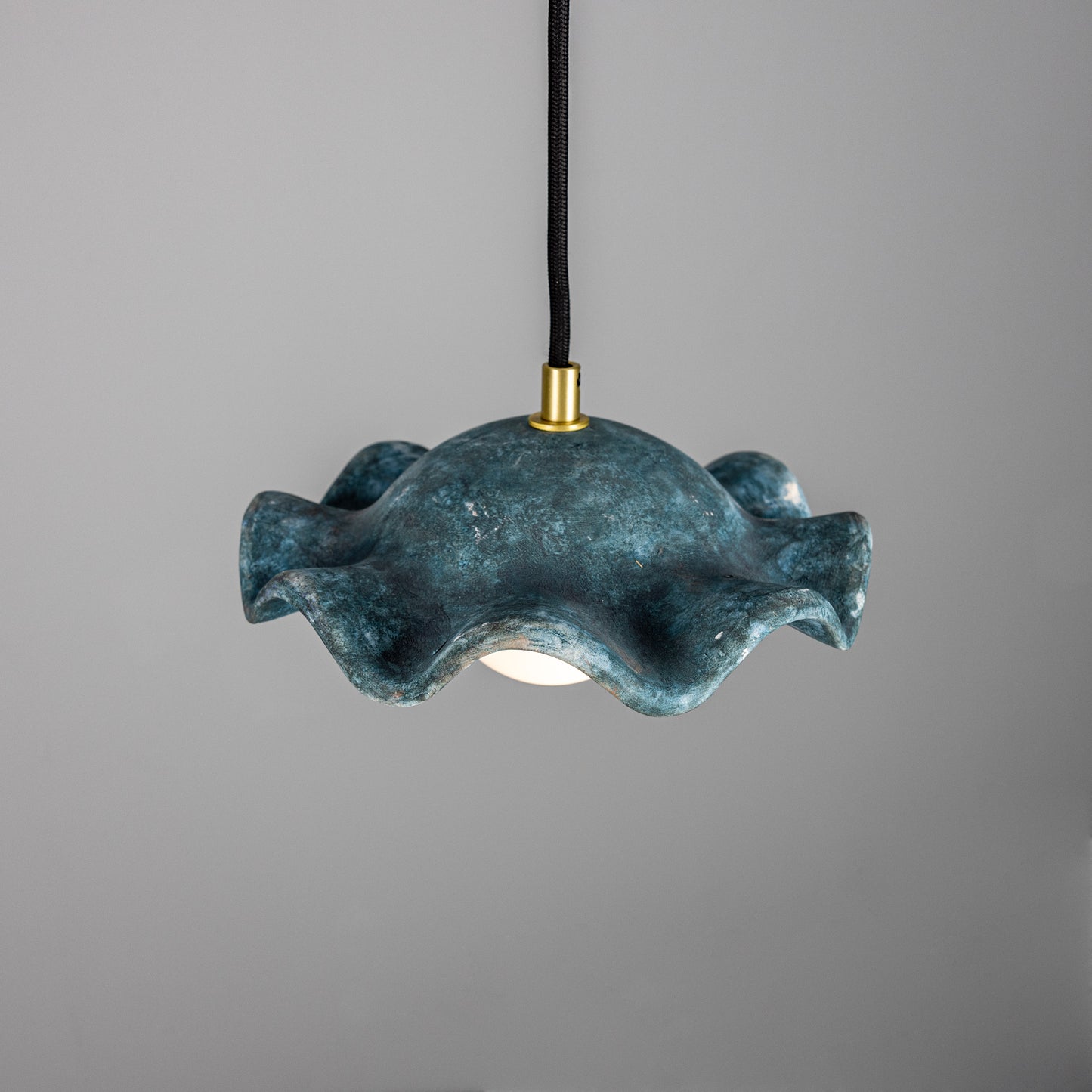 Rivale Pendant Light with Wavy Ceramic Shade