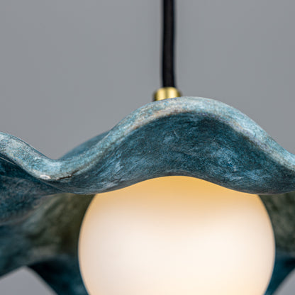 Rivale Pendant Light with Wavy Ceramic Shade