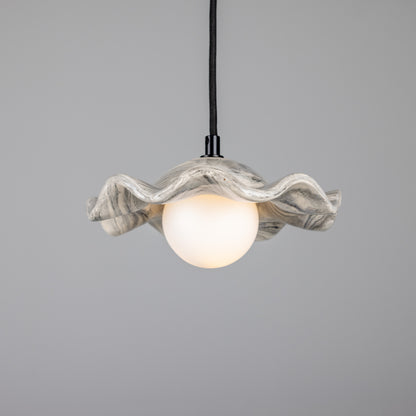 Rivale Pendant Light with Wavy Ceramic Shade