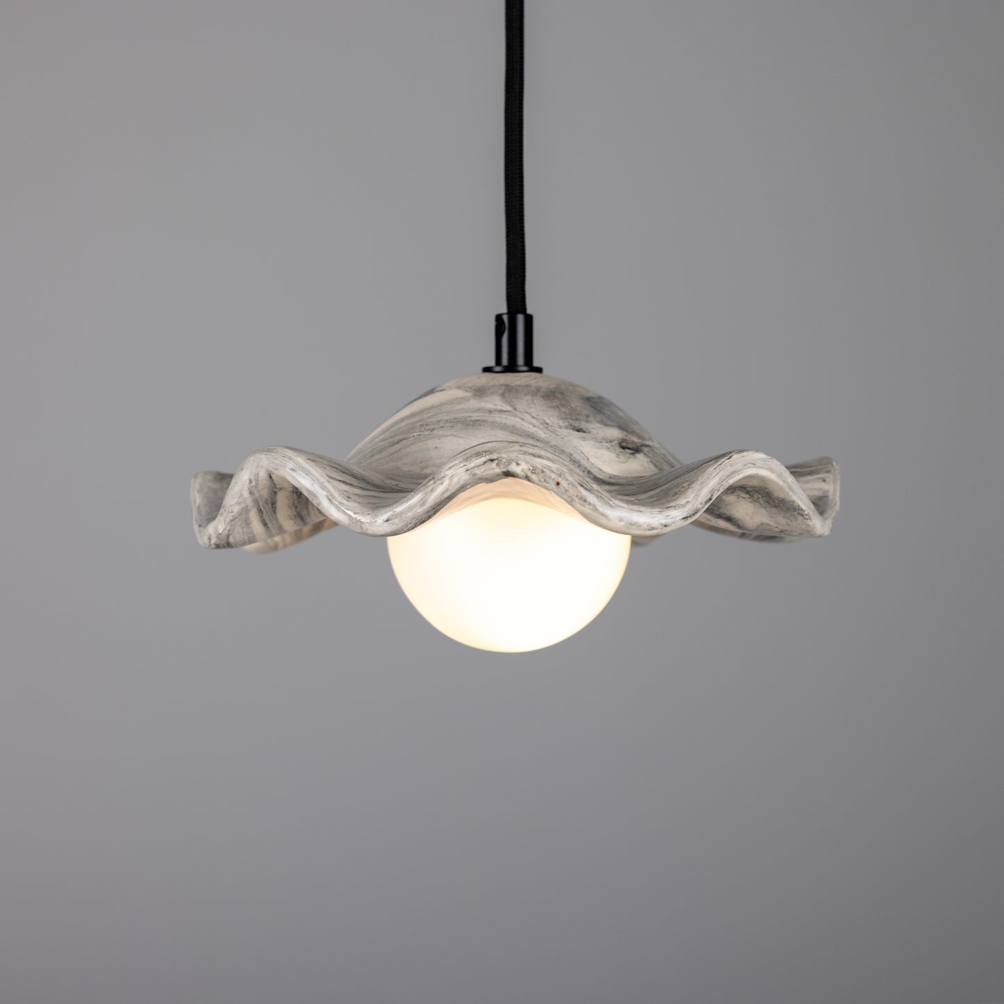 Rivale Pendant Light with Wavy Ceramic Shade