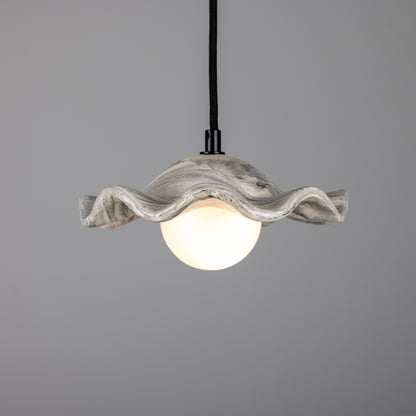 Rivale Pendant Light with Wavy Ceramic Shade