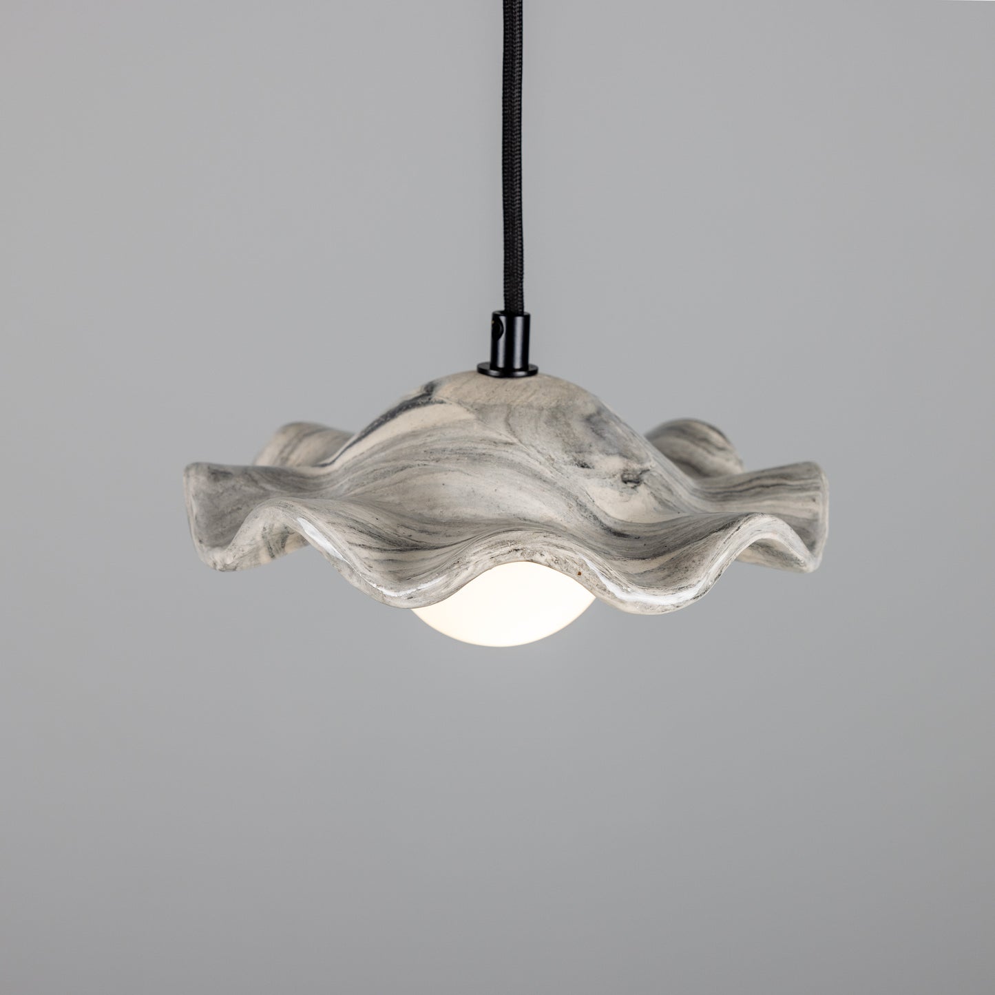 Rivale Pendant Light with Wavy Ceramic Shade