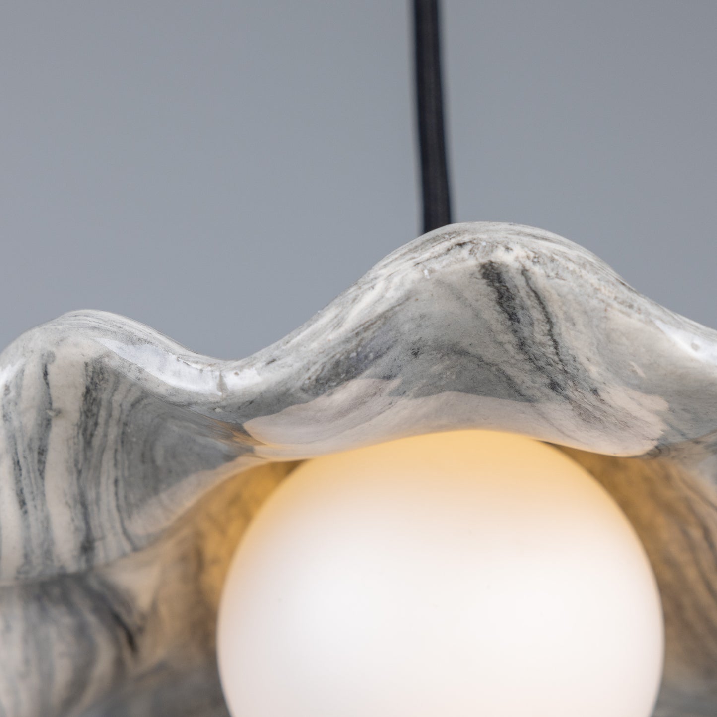 Rivale Pendant Light with Wavy Ceramic Shade