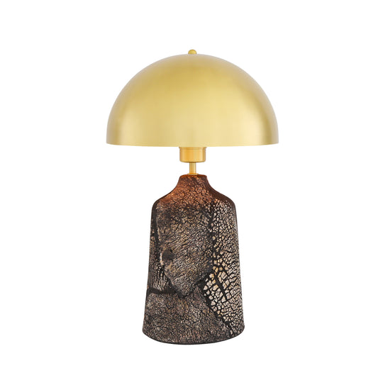 Cassia Tall Ceramic Table Lamp with Brass Dome Shade