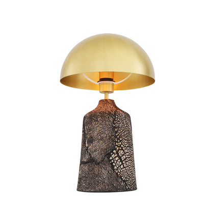 Cassia Tall Ceramic Table Lamp with Brass Dome Shade