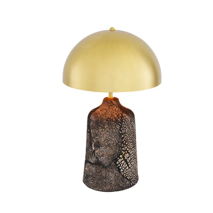 Cassia Tall Ceramic Table Lamp with Brass Dome Shade