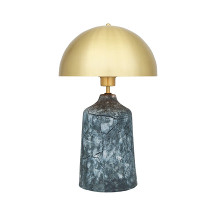 Cassia Tall Ceramic Table Lamp with Brass Dome Shade