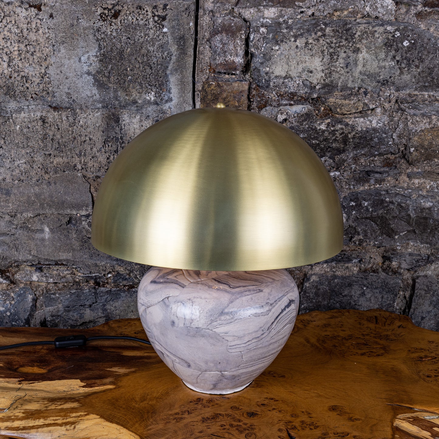 Lawson Ceramic Table Lamp with Brass Dome Shade