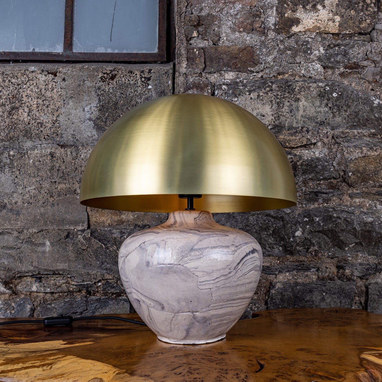 Lawson Ceramic Table Lamp with Brass Dome Shade