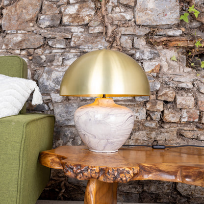 Lawson Ceramic Table Lamp with Brass Dome Shade