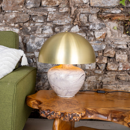 Lawson Ceramic Table Lamp with Brass Dome Shade