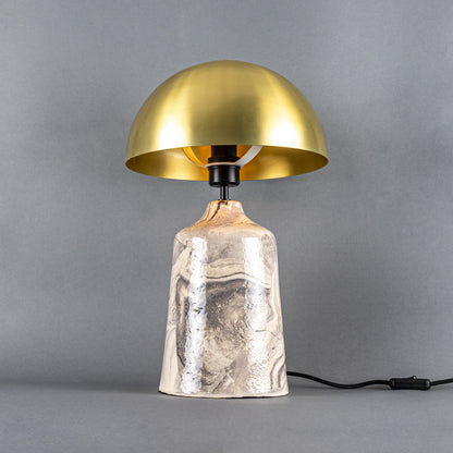 Cassia Tall Ceramic Table Lamp with Brass Dome Shade