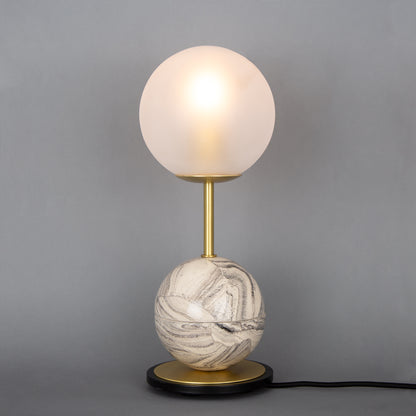 Zapp Marbled Ceramic Glass Ball Table Lamp