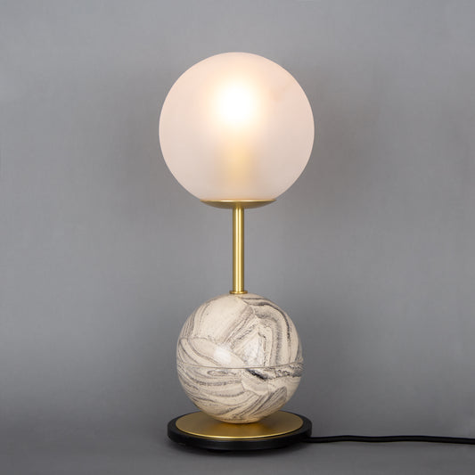 Zapp Marbled Ceramic Glass Ball Table Lamp