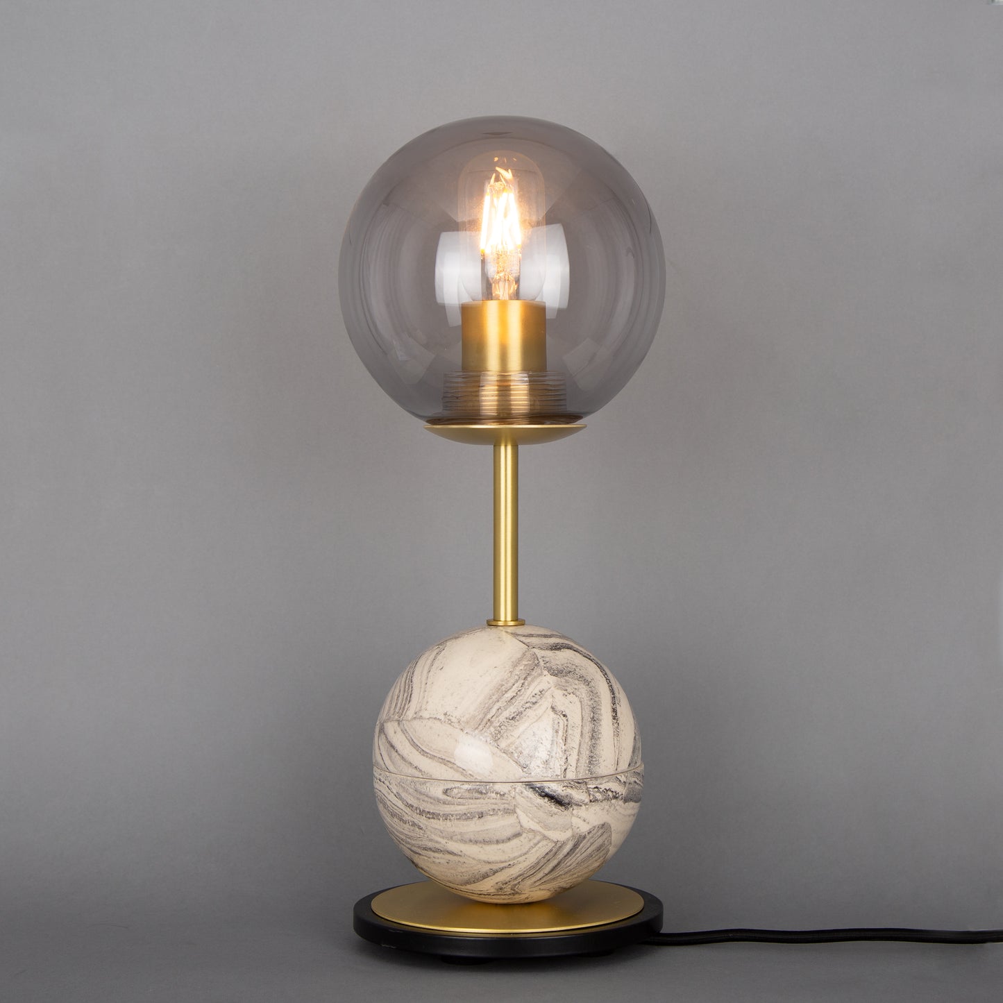 Zapp Marbled Ceramic Glass Ball Table Lamp