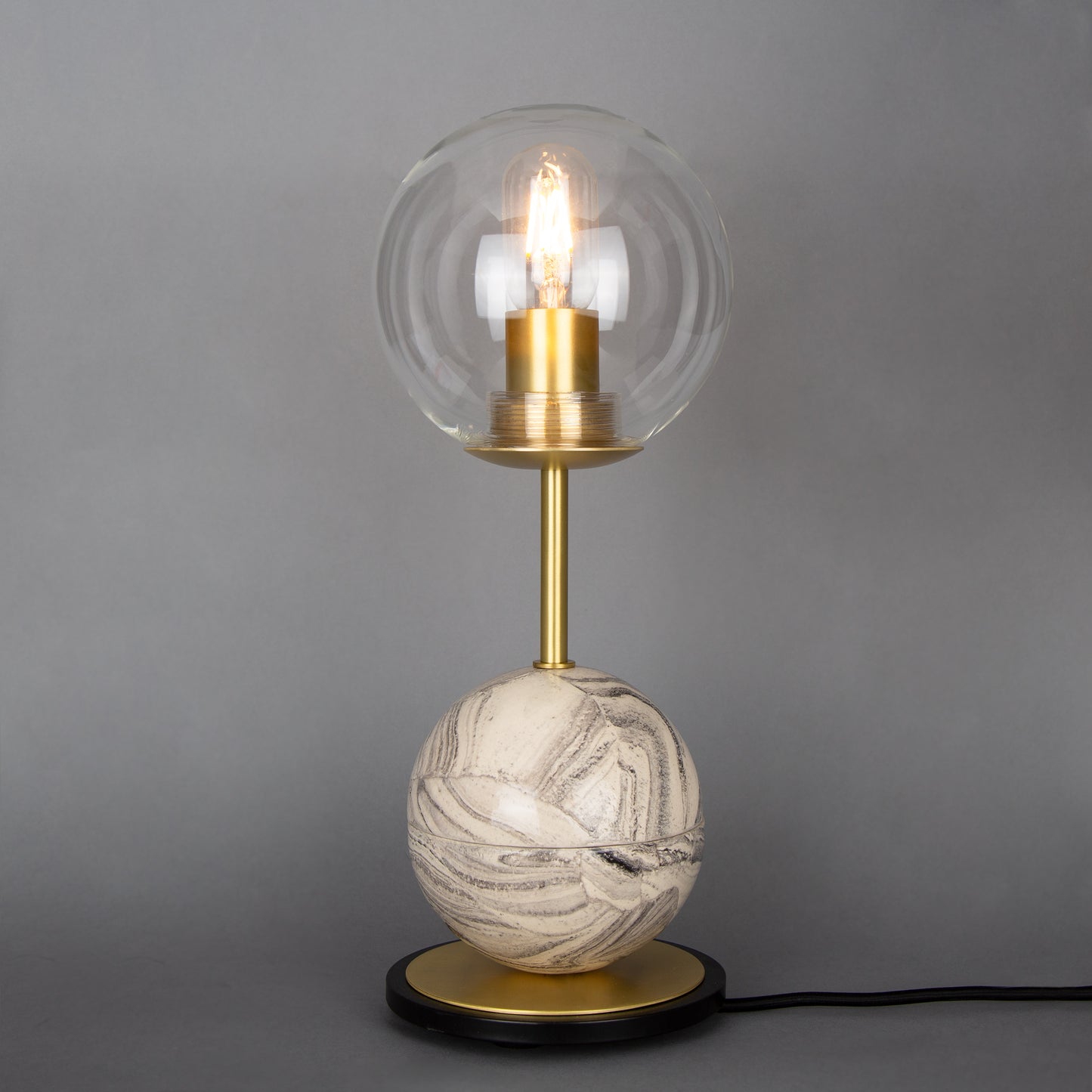 Zapp Marbled Ceramic Glass Ball Table Lamp