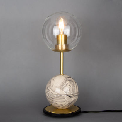 Zapp Marbled Ceramic Glass Ball Table Lamp