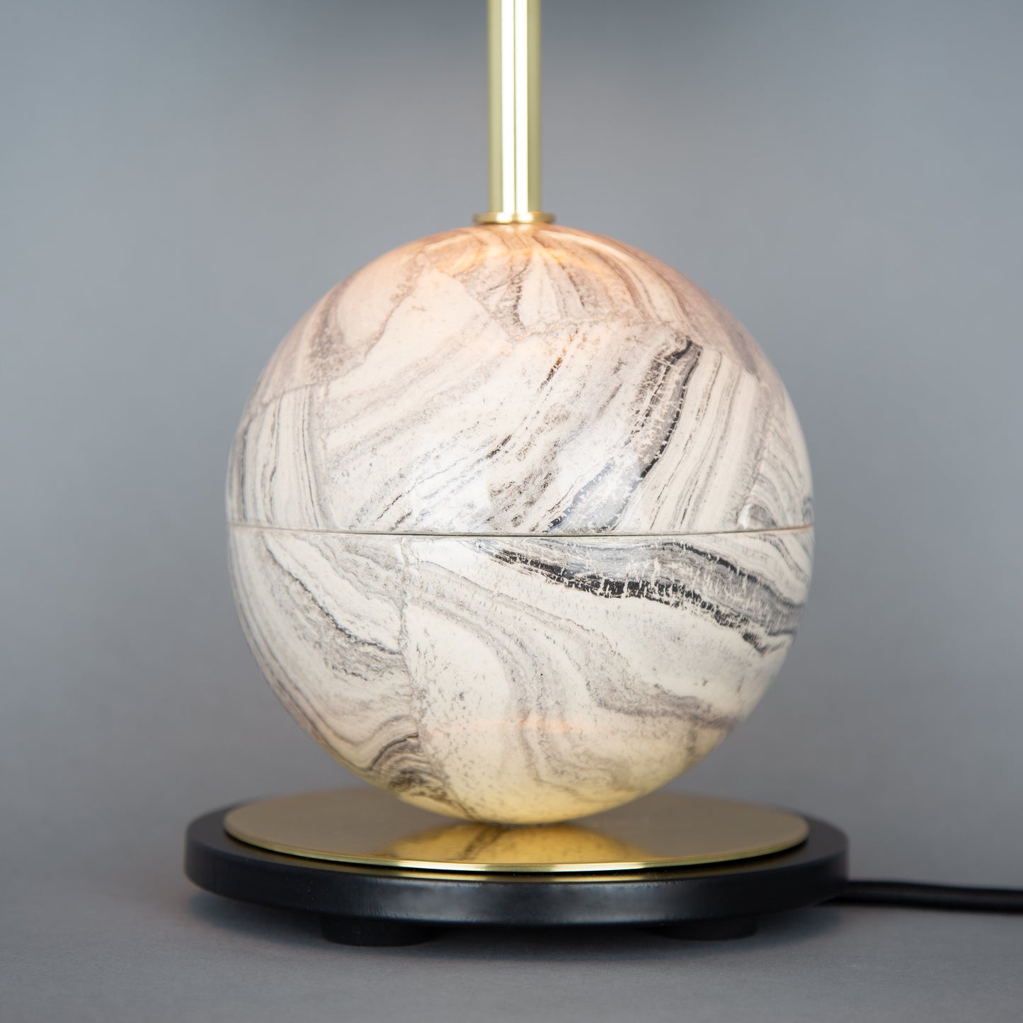 Byrd Marbled Ceramic Table Lamp with Fabric Shade